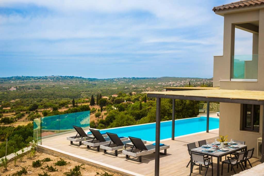New Villa Blue With Private Pool At Trapezaki Livathos  Екстер'єр фото